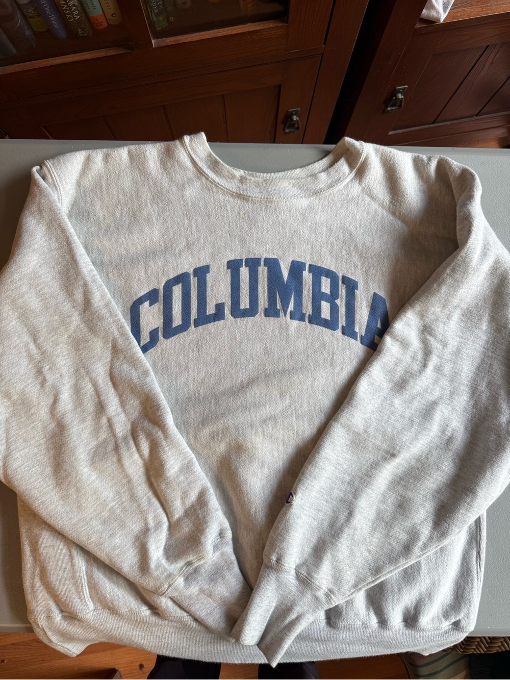 Columbia Gray Crewneck Sweatshirt with Blue Logo